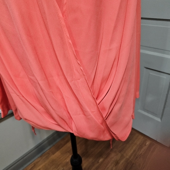 Ashley Stewart Surplice Blouse in Coral - Picture 4 of 6